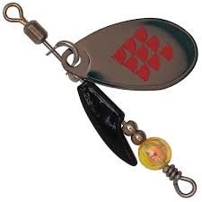 Predox Bug Spinner – Lichtgewicht microspinner met gevederde dreg voor forel en baars Blue/Red