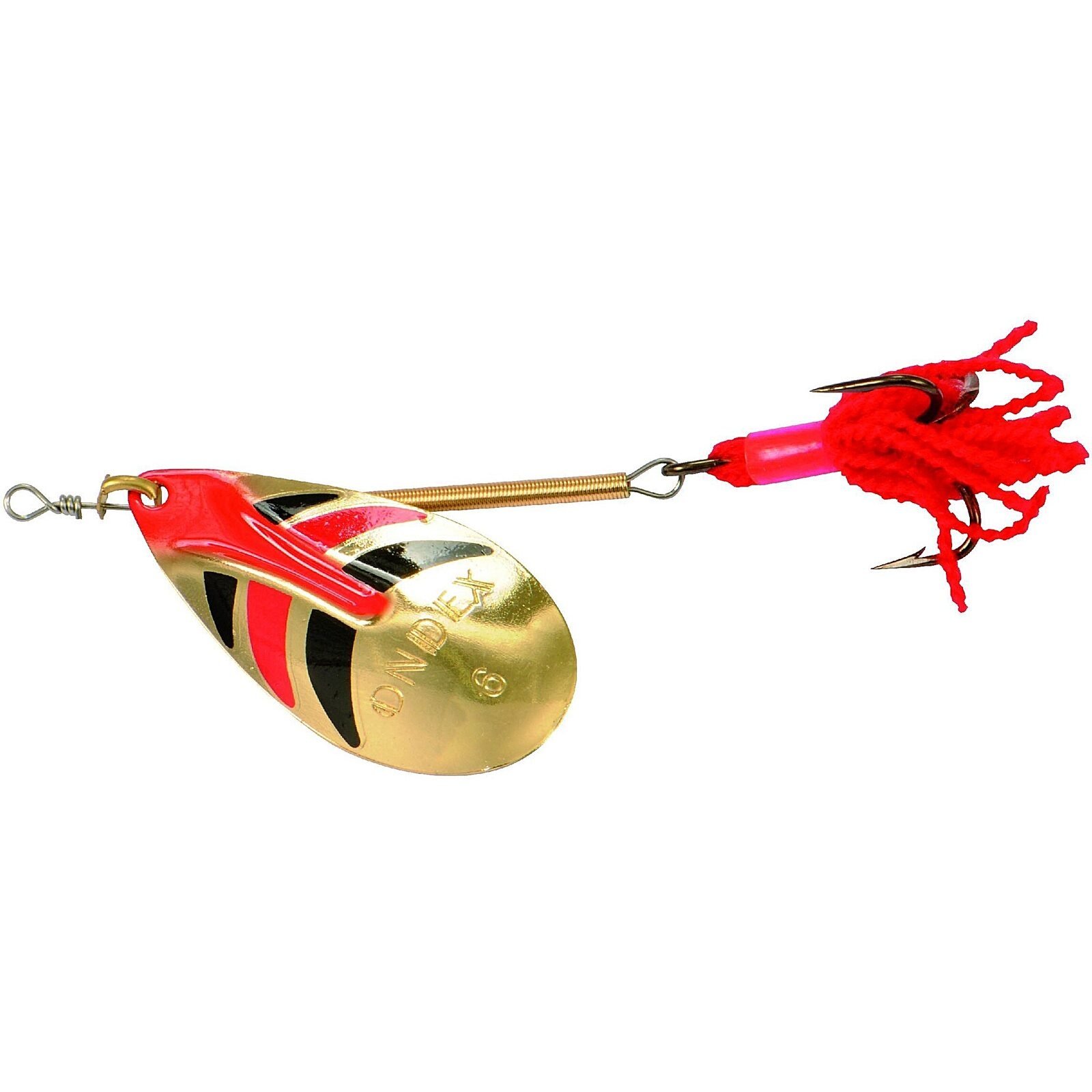 Ondex Spinner Gold/Décoré – onverzwaarde spinner met goud decorblad Maat 2 / 2,5 gram