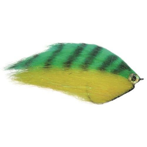 Weedless Pike Fly - weedless streamer met offsethaak 5/0 voor roofvissen Yellow Perch