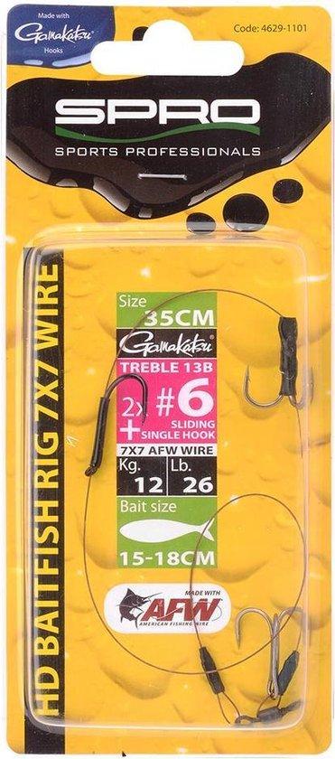 Spro HD Baitfish Rig - 35cm-  2x Treble H6 + 1SH - 12kg