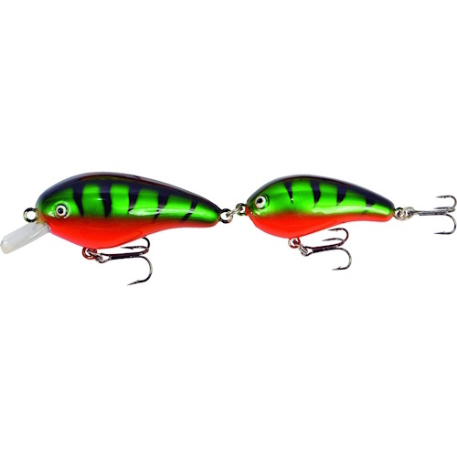 Predox Follow Joe 1 13CM - tweedelig drijvend kunstaas met realistische zwemactie en ratel Green Perch