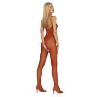 daring Catsuit With Open Crotch + Back - Visnet Rood
