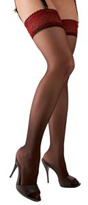 Cottelli LEGWEAR Straps-Strümpfe mit Spitzenabschluss