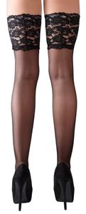 Cottelli Collection Stockings  Halterlose Strümpfe mit extrabreiter Spitze