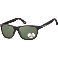 Zonnebril Montana met groen G15 gepolariseerd glas mat zwart