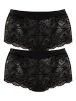 Vivance Hipster zachte microvezel manchetten en delicate kant (2 stuks, Set van 2)