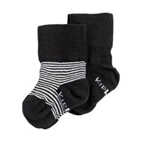 KipKep Stay-On Socken 2er-Pack Black-n-White Striped