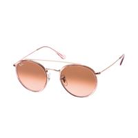 Ray-Ban Zonnebril Ronde Dubbele Brug 3647n 9069A5 Roze Roze Verloop Bruin