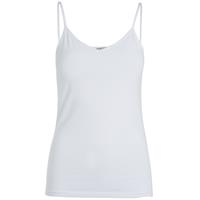 Pieces dames hemd - spaghetti bandjes - Irene - Katoenen onderhemd met smalle bandjes - Wit - Zwart