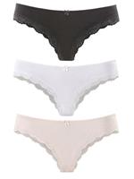 Lascana Brasil-slip met fijne kant (3 stuks)