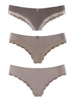 Lascana Brasil-slip met fijne kant (3 stuks)