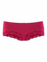 Lascana Hipster van elastische katoen met delicate kant (3 stuks)