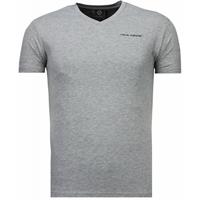 Local Fanatic Basic Exclusieve V Neck - T-Shirt - Grijs