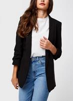 Pieces Blazer, Lang, Schalkragen, für Damen, black