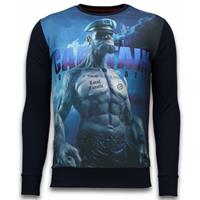 Local Fanatic The Sailor Man - Digital Rhinestone Sweater - Zwart