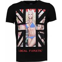 Local Fanatic God Save Playtoy - Rhinestone T-shirt - Zwart