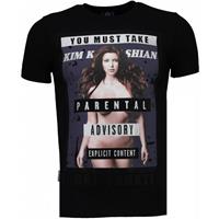 Local Fanatic Kim Kardashian - Rhinestone T-shirt - Zwart