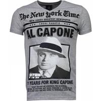 Local Fanatic Al Capone - Rhinestone T-shirt - Grijs