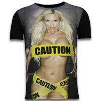 Local Fanatic Caution digital rhinestone t-shirt