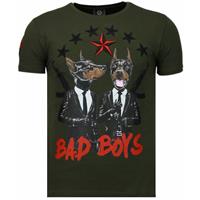 Local Fanatic Bad boys pinscher rhinestone t-shirt