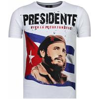 Local Fanatic Presidente - Rhinestone T-shirt - Wit