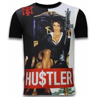 Local Fanatic Hu$tler - Digital Rhinestone T-shirt - Zwart