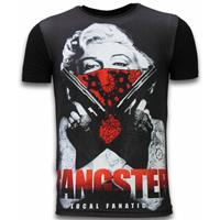 Local Fanatic Gangster marilyn digital rhinestone t-shirt