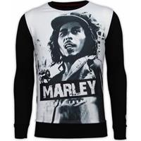 Local Fanatic Bob Marley - Digital Rhinestone Sweater - Zwart