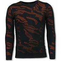 Sweater Justing D Camouflage Patroon Neon Pullover Oranje