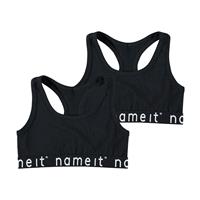 Name It - Meisjes 2-Pack Korte Tops Zwart