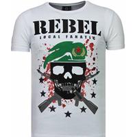 Local Fanatic Skull rebel rhinestone t-shirt