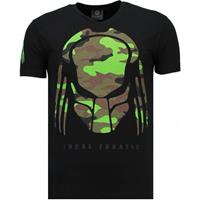 Local Fanatic Predator - Rhinestone T-shirt - Zwart