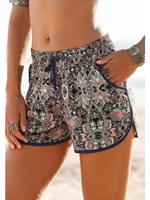 s.Oliver RED LABEL Beachwear Strandshort met etnische print en zakken, elastische tailleband, korte broek