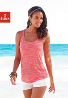 Beachtime Tanktop met kleine cut-out in de nek (Set van 2)