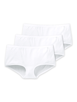 Schiesser 3-Pack dames Basic boxershort 95/5 - Elastisch katoen - Witte dames hipster