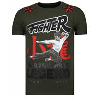 Local Fanatic Fighter Legend - Rhinestone T-shirt - Khaki