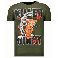 Local Fanatic Killer Bunny - Rhinestone T-shirt - Khaki