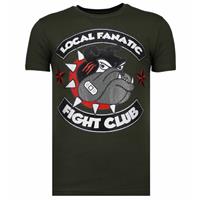 Local Fanatic Fight Club Spike - Rhinestone T-shirt - Khaki