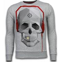 Local Fanatic Skull beat rhinestone sweater