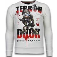 Local Fanatic Terror Duck - Rhinestone Sweater - Wit