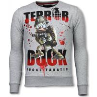 Local Fanatic Terror Duck - Rhinestone Sweater - Grijs