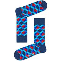 Happy Socks Optic Square Sokken, Blauw/Rood