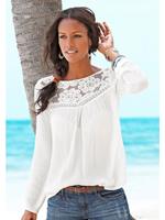 Buffalo Kanten blouse gemaakt van geweven viscose, zomers, boho-stijl