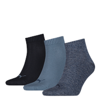 Puma Kurzsocken "Quarter", 3er Pack, Baumwoll-Mix, 460 DENIM BLUE