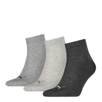 Puma Kurzsocken "Quarter", 3er Pack, Baumwoll-Mix, 800 ANTHRACI/L ME, anthrazit/grau/hellgrau