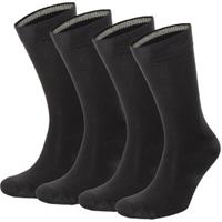 Topeco 4 stuks Mens Socks Plain Bamboo 