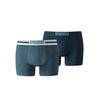 Puma 2-pack Boxershorts Placed Logo Blauw / Blauw Melange