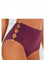 Lascana Highwaist-bikinibroekje Italy Goudkleurige sierringen