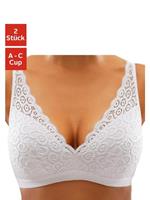 petite fleur Bralette-bh zonder beugels van kant (Set van 2)