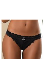 Lascana String Premium Dessous van delicate kant met fijne decoratieve strik en accessoire